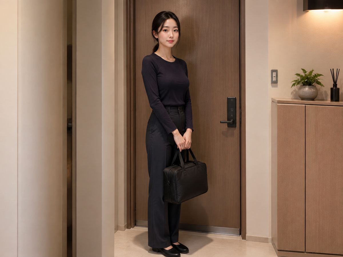 서울 노원 방문 홈케어 일정을 준비하는 젊은 성인 한국 여성 관리사